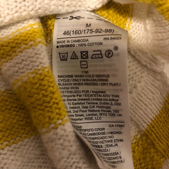 YELLOW & WHITE STRIPE COTTON SWEATER - Picture 4 of 6